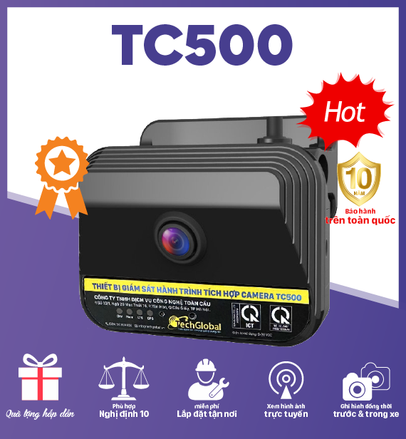 Camera Nghị Định 10 TC500 - Tích hợp thiết bị giám sát hành trình